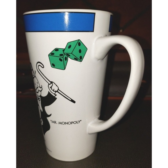 Two Tall Monopoly Cups Mugs ©1999 Hasbro - Picture 5 of 9